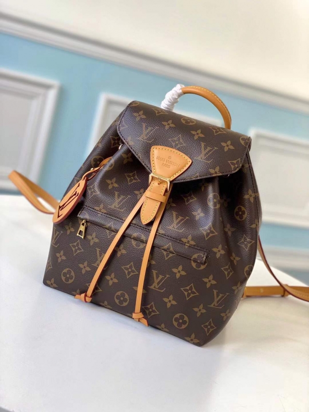 Louis Vuitton Monogram Canvas Montsouris PM BackPack M45501 Aged Natural Leather