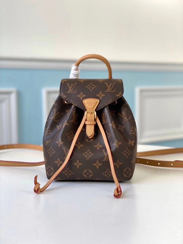 Louis Vuitton Monogram Canvas Montsouris BB BackPack M45502 Aged Natural Leather