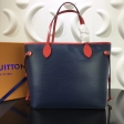 Louis Vuitton Epi Leather Neverfull MM tote M54270 Indigo Coquelicot