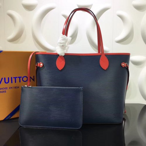Louis Vuitton Epi Leather Neverfull MM tote M54270 Indigo Coquelicot Louis Vuitton Epi Leather Neverfull MM tote M54270 Indigo Coquelicot
