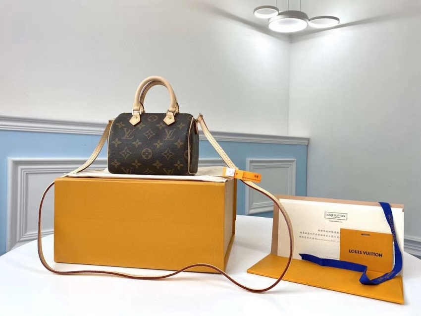 Louis Vuitton Monogram Canvas Nano Speedy in Brown - Women Handbags M61252