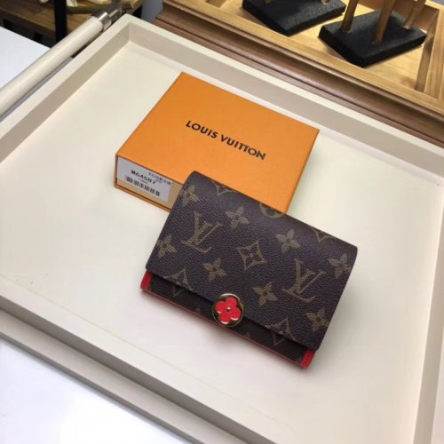 Louis Vuitton Monogram Canvas Flore Compact Wallet M64587 Coquelicot Louis Vuitton Monogram Canvas Flore Compact Wallet M64587 Coquelicot