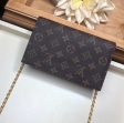 Louis Vuitton Monogram Canvas Flore Chain Wallet M67404 Fuchsia Lie De Vin