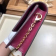 Louis Vuitton Monogram Canvas Flore Chain Wallet M67404 Fuchsia Lie De Vin