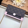 Louis Vuitton Monogram Canvas Flore Chain Wallet M67405 Magnolia Rose Ballerine Pink
