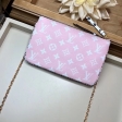Louis Vuitton Giant Monogram Pochette Double Zip M67561 Red / Pink