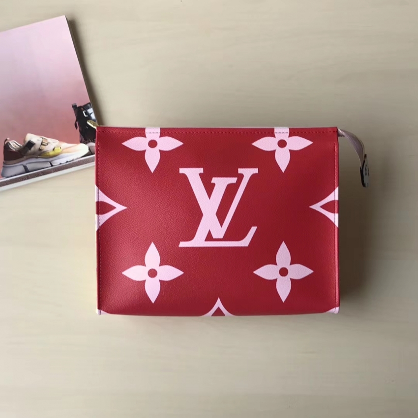 Louis Vuitton Giant Monogram Toilet Pouch XL M67692 Rouge Red / Pink
