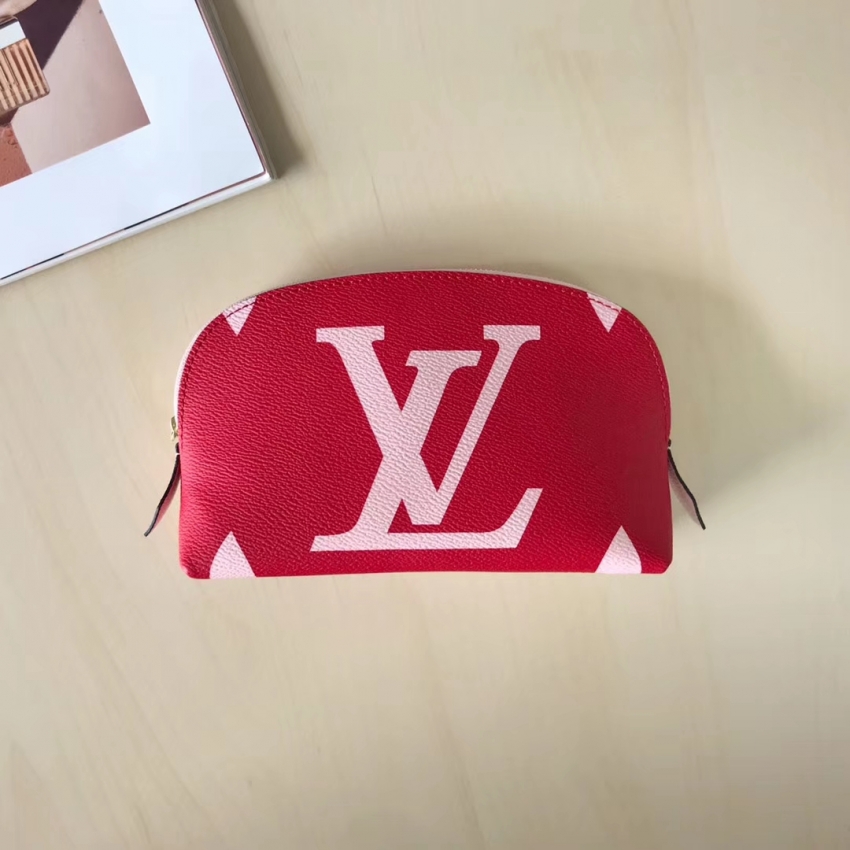 Louis Vuitton Giant Monogram Pochette Cosme XL M67694 Rouge Red/Pink
