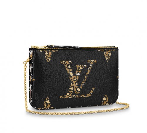 Louis Vuitton LV Jungle Monogram Giant Pochette Double Zip M67874 Black