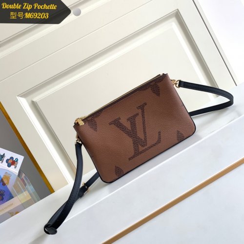 Louis Vuitton Double Zip Pochette Monogram in Brown - Women - Small Leather Goods M69203