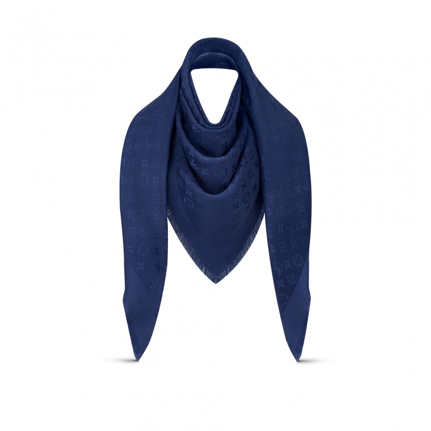 Louis Vuitton Monogram Blanket Shawl - Oversized Square Black Scarf M76631