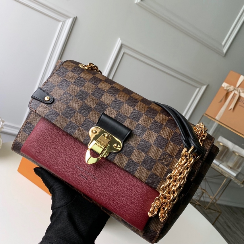 Louis Vuitton Damier Ebene Canvas Vavin PM Chain Bag N40109 Bordeaux