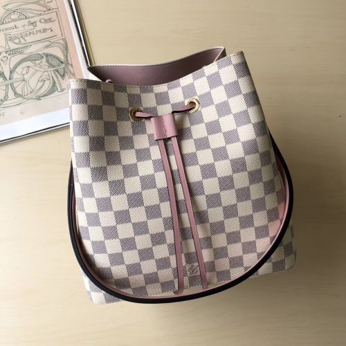 Louis Vuitton Damier Azur NéoNoé Bucket Bag Tote N40152 Eau de Rose Pink Louis Vuitton Damier Azur NéoNoé Bucket Bag Tote N40152 Eau de Rose Pink