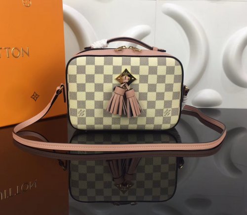 Louis Vuitton Damier Azur Canvas Saintonge Handbag N40155 Eau de Rose Pink Louis Vuitton Damier Azur Canvas Saintonge Handbag N40155 Eau de Rose Pink