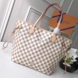 Louis Vuitton Damier Azur Canvas Neverfull MM Tote N41361 N51107 Beige