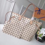 Louis Vuitton Damier Azur Canvas Neverfull MM Tote N41361 N51107 Beige