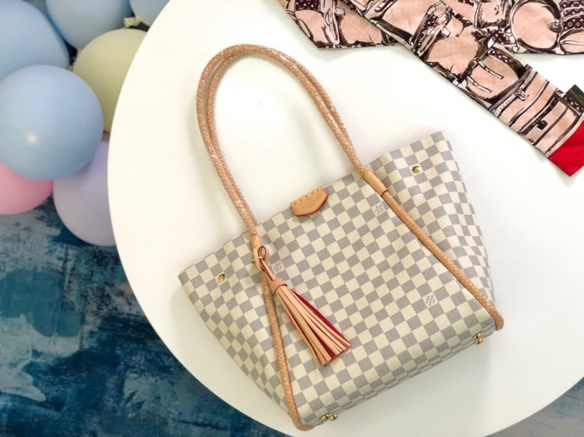 Louis Vuitton Propriano Damier Azur Canvas in Beige Handbags N44027