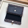 Louis Vuitton Damier Ebene Canvas Vavin Chain Wallet N60221 Noir Black