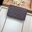 Louis Vuitton Damier Ebene Canvas Vavin Chain Wallet N60222 Ebène