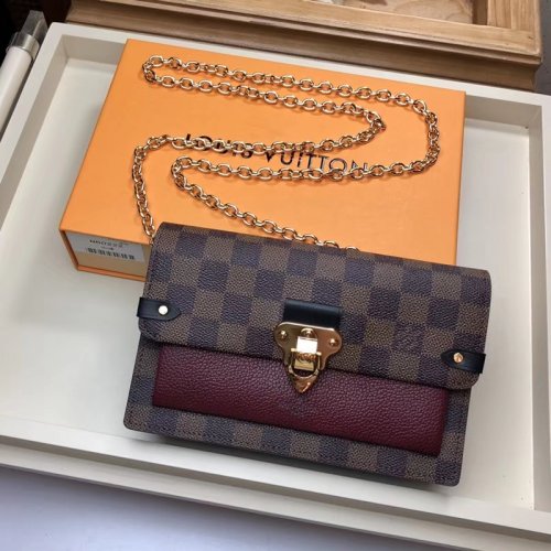 Louis Vuitton Damier Ebene Canvas Vavin Chain Wallet N60222 Ebène