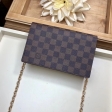 Louis Vuitton Damier Ebene Canvas Vavin Chain Wallet N60237 Creme