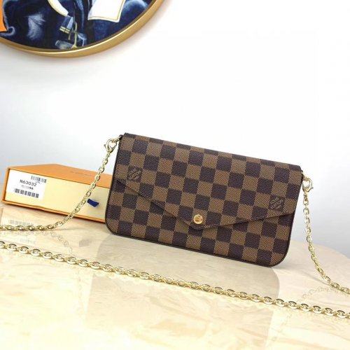 Louis Vuitton Félicie Pochette Damier Ebene - Women - Small Leather Goods N63032 Louis Vuitton Félicie Pochette Damier Ebene - Women - Small Leather Goods N63032