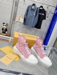 Louis Vuitton Lv Squad Sneaker Boot in Rose Clair Pink - Women Shoes 1A9S12