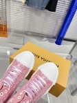 Louis Vuitton Lv Squad Sneaker Boot in Rose Clair Pink - Women Shoes 1A9S12