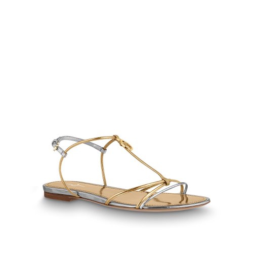 Louis Vuitton Sunseeker Flat Sandal in Gold - Shoes 1A661S