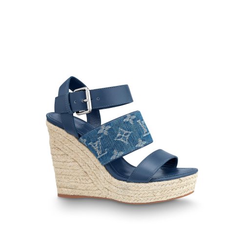 Louis Vuitton Starboard Wedge Sandal in Blue - Shoes 1A7RA1