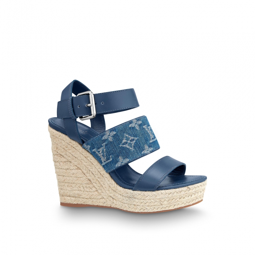 Louis Vuitton Starboard Wedge Sandal in Blue - Shoes 1A7RA1