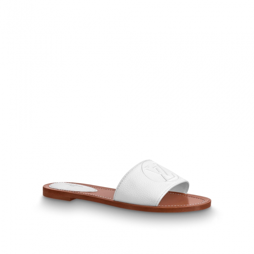 Louis Vuitton Lock It Flat Mule in White - Shoes 1A873O