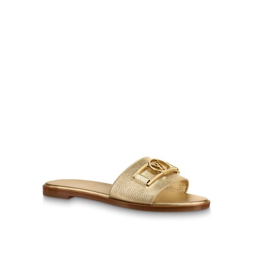 Louis Vuitton Lock It Flat Mule in Gold - Shoes 1A87ZJ