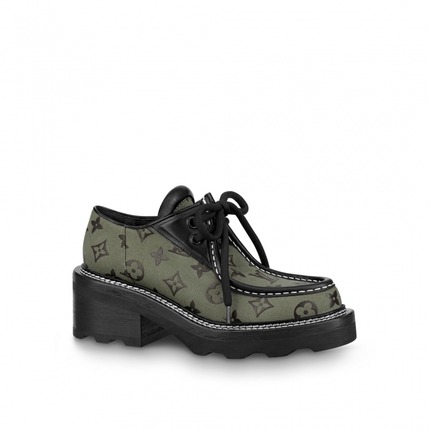 Louis Vuitton LV Beaubourg Platform Derby in Green - Shoes 1A8G0Z