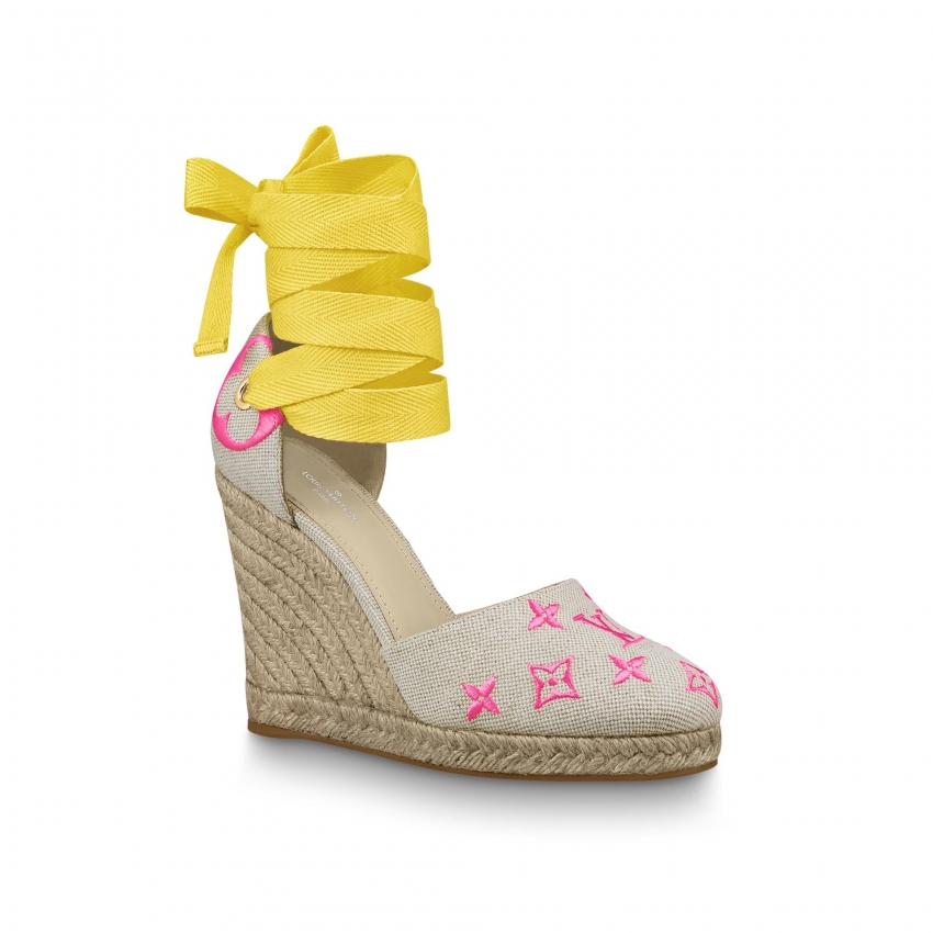 Louis Vuitton Starboard Wedge Espadrille in Rose - Shoes 1A8GLE
