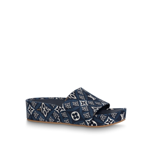 Louis Vuitton Since 1854 Jumbo Flatform Mule in Blue - Shoes 1A8KM1