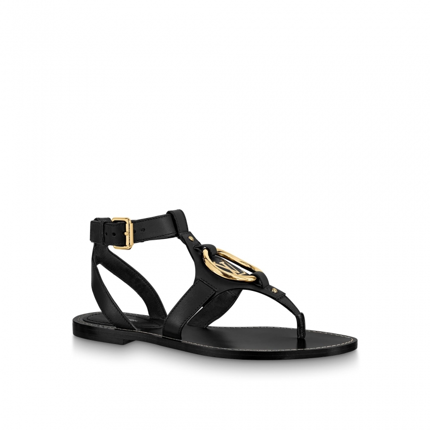 Louis Vuitton Faro Flat Sandal in Black - Shoes 1A8N13