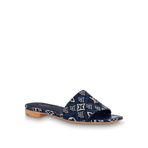 Louis Vuitton Since 1854 Revival Flat Mule in Blue - Shoes 1A8NVU Louis Vuitton Since 1854 Revival Flat Mule in Blue - Shoes 1A8NVU