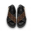 Louis Vuitton Paseo Flat Comfort Sandal in Black - Shoes 1A8O1Z