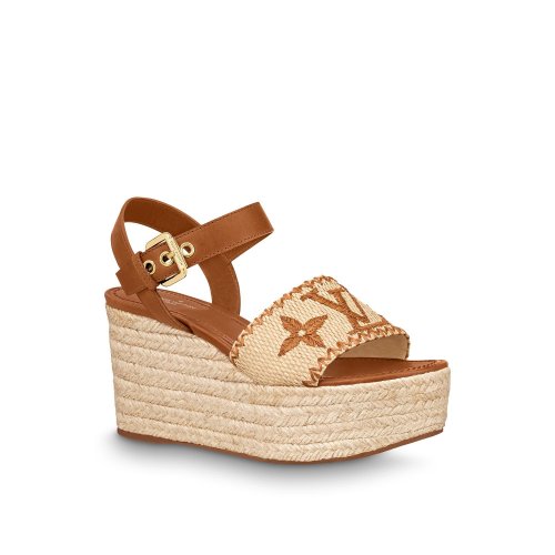 Louis Vuitton Boundary Wedge Sandal in Brown - Shoes 1A8TFQ
