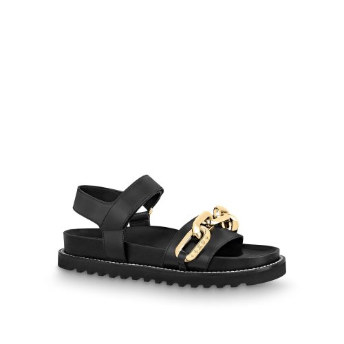 Louis Vuitton Paseo Flat Comfort Sandal in Black - Shoes 1A8VS2