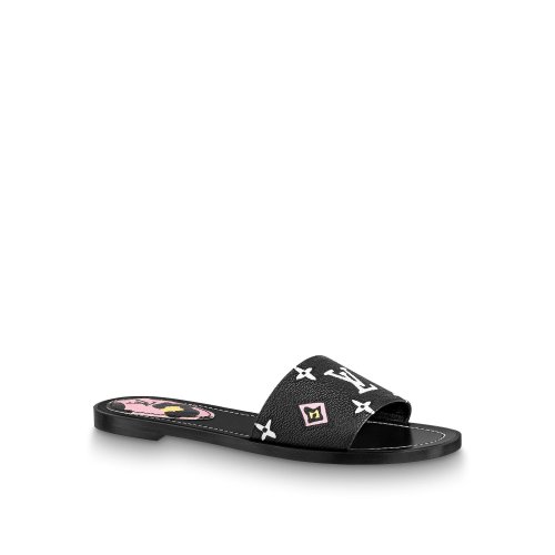 Louis Vuitton Lock It Flat Mule in Black - Shoes 1A9436