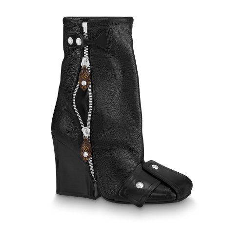 Louis Vuitton Patti Wedge Half Boot 9,5Cm in Black - Shoes 1A9C3R