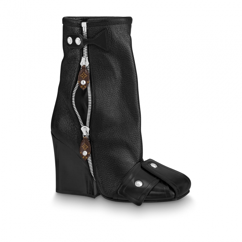 Louis Vuitton Patti Wedge Half Boot 9,5Cm in Black - Shoes 1A9C3R