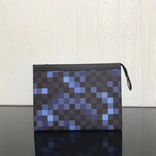 Louis Vuitton Damier Graphite Pochette Voyage MM N41696 Blue
