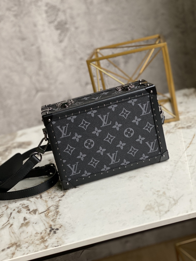 Louis Vuitton Clutch Box Monogram Eclipse Canvas in Grey - Trunks and Travel M20251