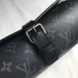 Louis Vuitton Designer 3 Watch Case Monogram Eclipse in Black- Travel M43385