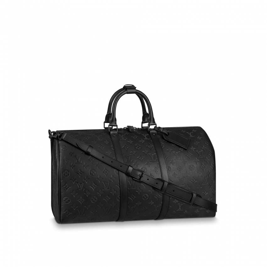Louis Vuitton Keepall Bandoulière 50 Monogram Shadow Black - Men - Travel M44810