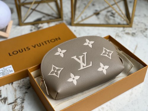 Louis Vuitton Pochette Cosmetique PM Monogram Empreinte Leather in Cream - Women Travel M45951 Louis Vuitton Pochette Cosmetique PM Monogram Empreinte Leather in Cream - Women Travel M45951