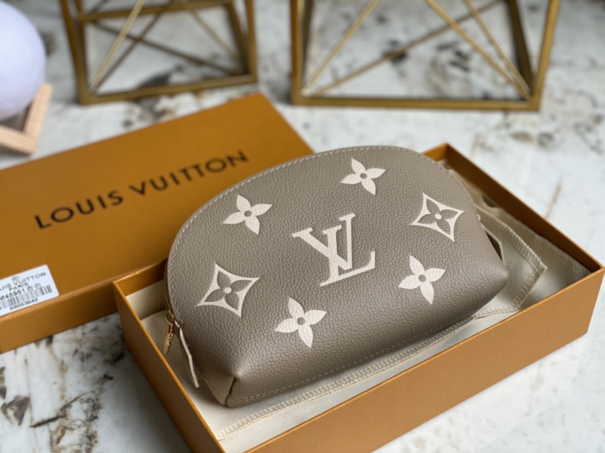 Louis Vuitton Pochette Cosmetique PM Monogram Empreinte Leather in Cream - Women Travel M45951
